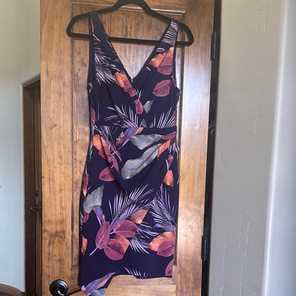 Guess Asymmetrical Sheath Dress in Pink and Purple